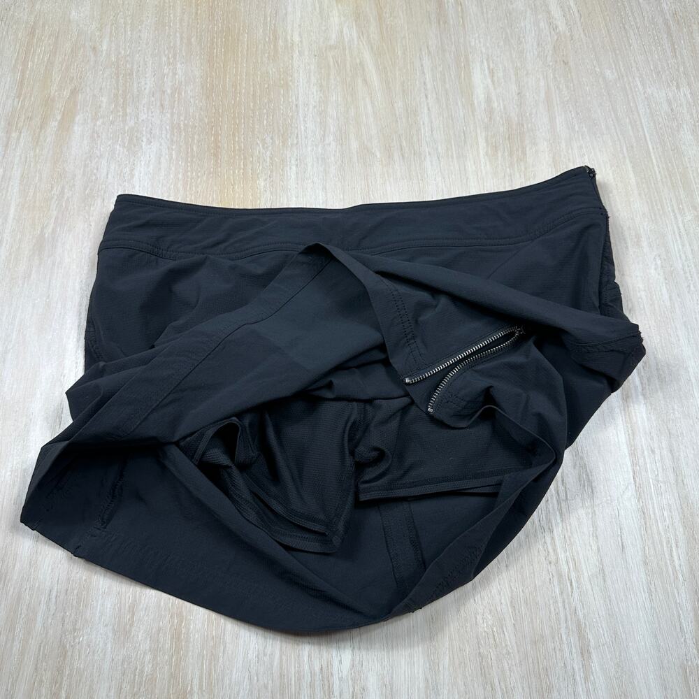 Athleta Black Jenner Athletic Stretch Zipper Detail Golf Tennis Gym Skort 14 - Picture 8 of 13